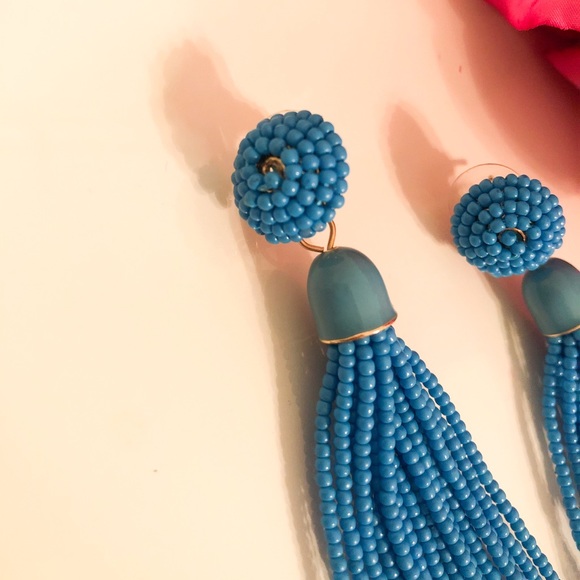 BaubleBar Blue Beaded Tassel Earrings - Picture 6 of 10